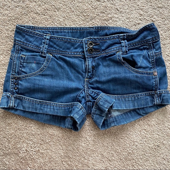 Mango MNG Jeans Cuffed Denim Shorts Size 2 - Picture 1 of 8